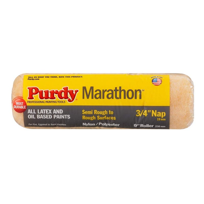 Purdy 210923 144602094 9" Marathon 3/4" Nap Roller Cover, White - Image 1